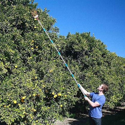 COCONUT Fruit Picker Tool, 5FT Fruit Picker with Basket Adjustable Long Handle, Easy to Assemble & Use Fruits Catcher Tree Picker for Getting Fruits - Ideal for Low & Medium Height Fruit Harvesting