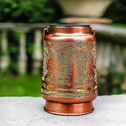 Bigfoot Solar Lanterns Outdoor Waterproof Hanging Solar Lights Big Foot Sasquatch Gifts for Men Women Metal Decorative LED Lanterns for Yard, Patio, Lawn, Tabletop, Pathway, Landscape, Garden Decor