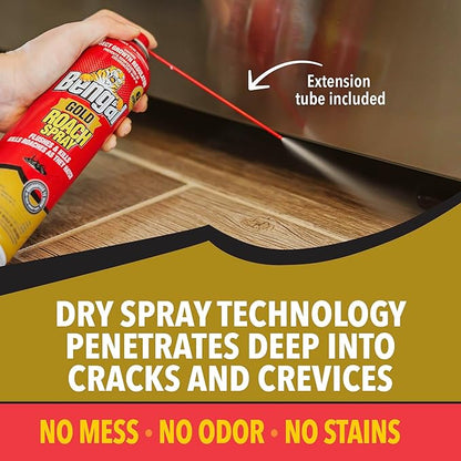 Bengal Gold Roach Spray - Odorless, Stain-Free Bug Spray for Home - Prevents Reinfestation for Up to 6 Months - 11 oz, 3 Pack
