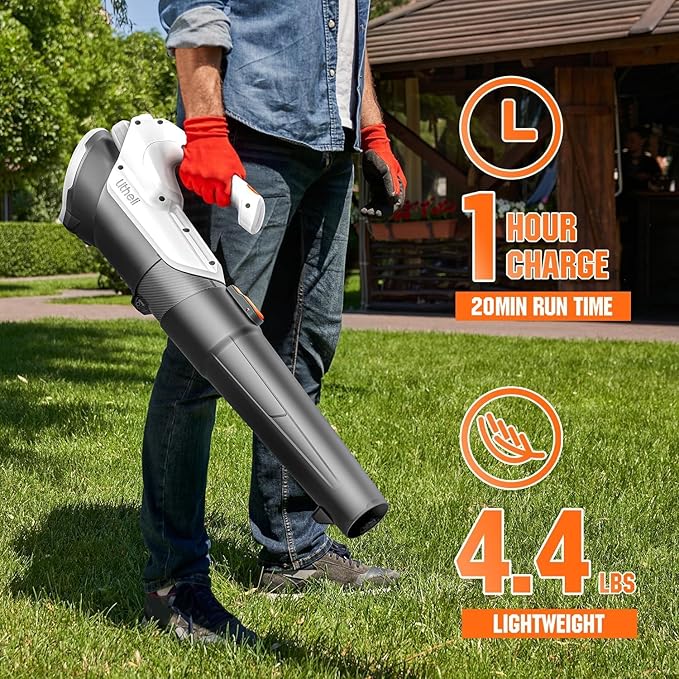 Litheli 20V Cordless String Trimmer & Edger + Leaf Blower Bundle with 2×2.0Ah Batteries & Charger, Lightweight Lawn Tools for Garden and Yard Cleaning