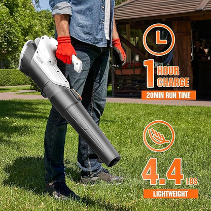 Litheli 20V Cordless String Trimmer & Edger + Leaf Blower Bundle with 2×2.0Ah Batteries & Charger, Lightweight Lawn Tools for Garden and Yard Cleaning