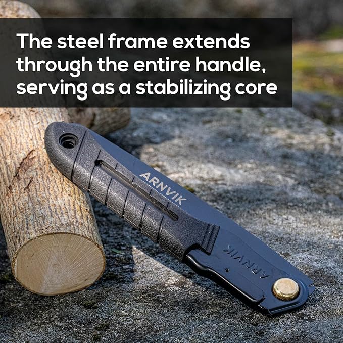 Nordic Pruning Saw for Gardening & Folding Saw Bushcraft - Arnvik - 8 Teeth per Inch - 8 in Hardened SK5 Steel Blade for Wood - For Cutting Trees in Your Garden or Firewood when Camping