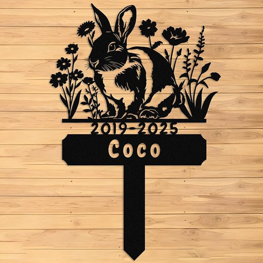 Custom Rabbit Grave Marker,Personalized Bunny Memorial Garden Stake,Pet Memorial Gift,Remembrance Stake,Loss of Bunny,Sympathy Sign Rabbit 12inch