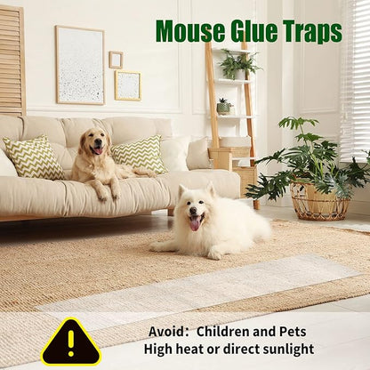 Qualirey 4 Pcs 47 Inch Ultra Large Sticky Mouse Glue Traps Sticky Rat Trap That Work for Rats Roaches Rodents Heavy Duty Pre Baited Mats Indoor Outdoor Catch Pest (Clear)