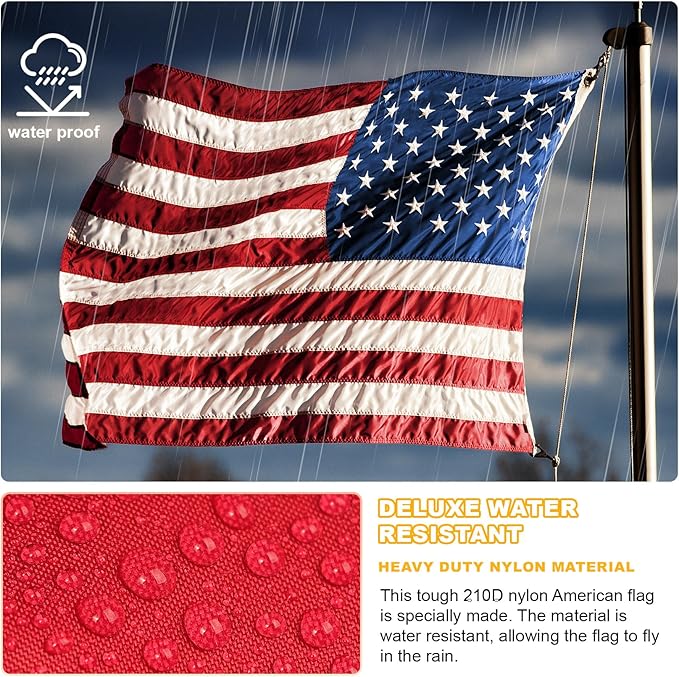 4x6 American Flag Outdoor Heavy Duty,4by 6 American Flag,US Flag,4' x 6' America Flag,America Flags For Outside 4x6,Embroidered USA Flags 4x 6,Long Lasting Best High Wind all Weather US Flags
