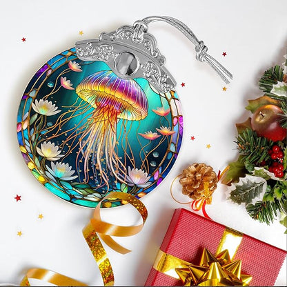 Stained Glass Suncatcher, Jellyfish Ornament for Christmas Tree, Holidays Decor, Home Decoration and Gifts