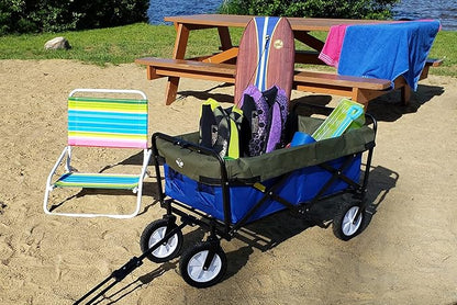 UpBloom - Patent Pending Wagon Liner and Cover with Easy Unloading Handles - Heavy Duty and Waterproof Accessories for Folding Utility Carts, Portable Beach, and Wheelbarrow Styles