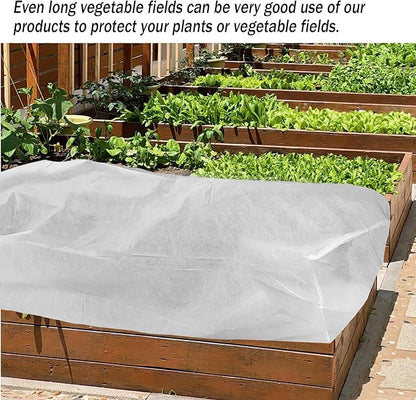 Rectangular Plant Cover Frost Big Size for 8×2×2FT Non Woven Fabric Garden Bed Cover with Zip Drawstring for Winter Cover Protection, Raised Beds Protect Plant Vegetable from Winter Frost