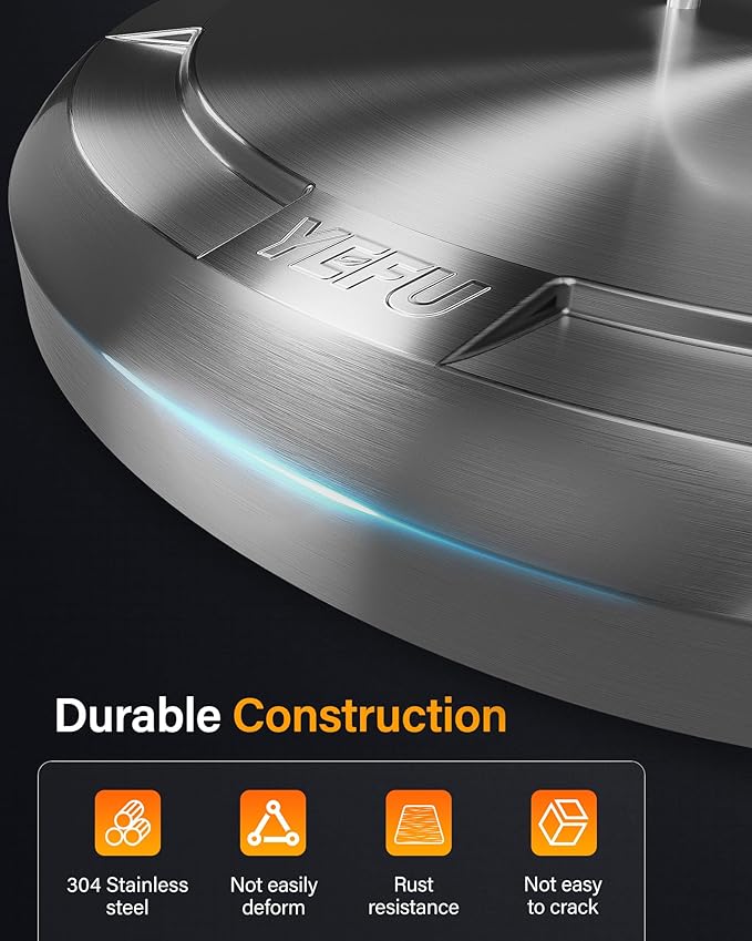 YEFU Fire Pit Lid for Solo Stove Bonfire 19.5 Inch, Portable 304 Stainless Steel Cover Accessory for 19" Outdoor Firepit, Waterproof Anti-Dust and All-Weather Resistant