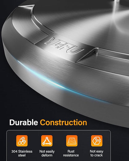 YEFU Fire Pit Lid for Solo Stove Bonfire 19.5 Inch, Portable 304 Stainless Steel Cover Accessory for 19" Outdoor Firepit, Waterproof Anti-Dust and All-Weather Resistant