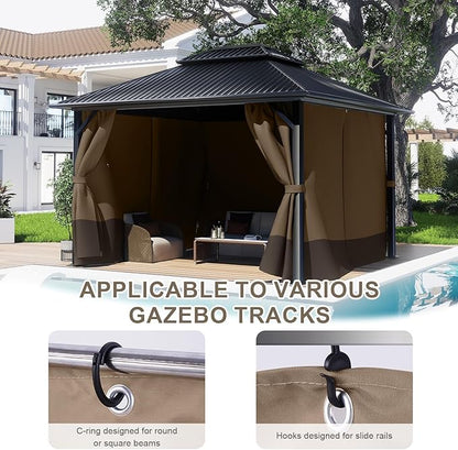 BPS 12' x 14' Gazebo Curtain Privacy 4-Panel Sidewall Outdoor Replacement Shade (Only Curtain)