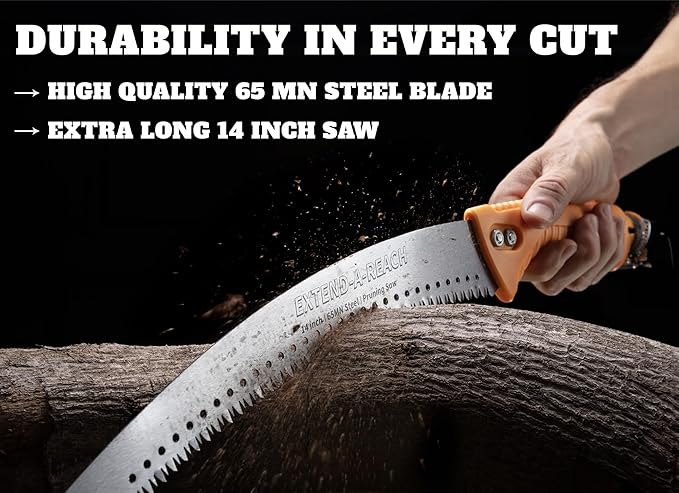 48-144" Telescoping Pole with Tree Pruner Extendable for Tree Trimming // Manual Pole Saws for Tree Trimming // Long Tree Trimmer with Telescopic Extension Pole // The Ultimate Tree Pruning Pole Saw