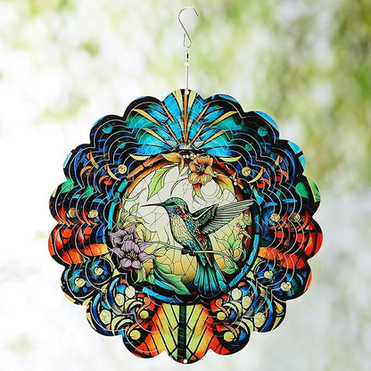 Hummingbird Outdoor Wind Spinners Decorations, Birthday Gifts for Women Mom Wife Grandma, 12 inch 3D Wind Sculptures for Indoor/Outdoor Decor, Yard Art, Garden Decorations