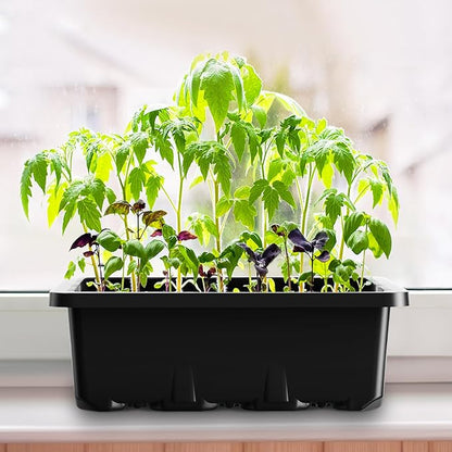 MIXC 10 Packs Seed Starter Tray Seed Starter Kit with Humidity Dome (120 Cells Total Tray) Seed Starting Trays Plant Starter Kit and Base Mini Greenhouse Germination Kit for Seeds Growing Starting