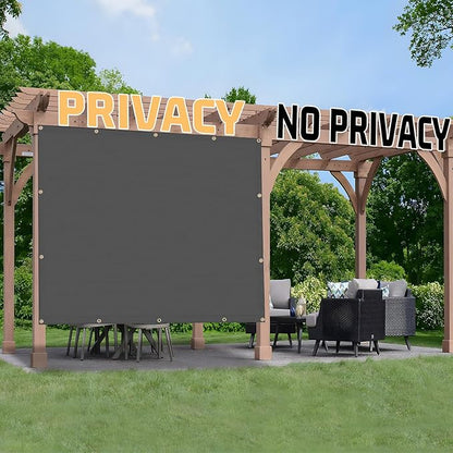 SUNNY GUARD Shade Cloth Custom Size 17x20 FT Sun Shade Screen Fabric Shade Cover Tarp with Grommets for Pergola Backyard Garden, Dark Grey(We Customized)