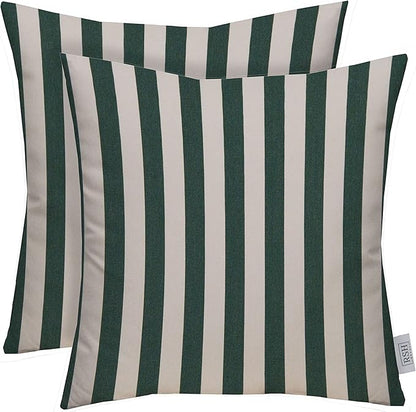 RSH DECOR: Sunbrella Square Throw Pillows Set of 2 | 24" x 24" | Water and Fade-Resistant Performance Fabric | Outdoor Pillow Covers with Down-Alternative Inserts | Mason Forest Green