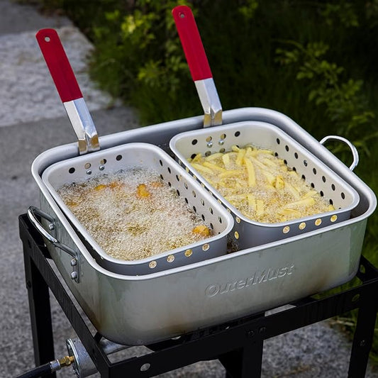 58,000 BTU Outdoor Fryer, 18 Qt. Deep Fryer Pot and 2 Inner Baskets, Ideal for Frying Fish, Chicken Wings, French Fries