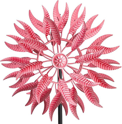 SenflameLarge Outdoor Metal Wind Spinner,Two-Way Wind Sculptures,360 Degrees Kinetic Wind Spinners Yard Art Decor for Patio, Lawn & Garden 63 * 13.4 Inches