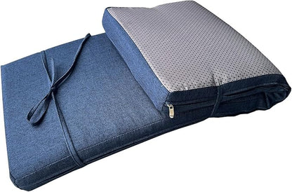Piano Bench cushons for Indoor Furniture with Ties Non Slip Kitchen Dining Room Bench seat Cushion for Show Storage, Window, Settee, Ottoman (Navy Blue, 32 x 12 Inch)