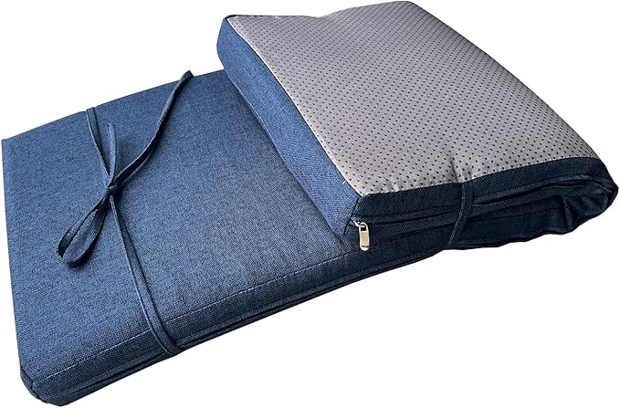Piano Bench cushons for Indoor Furniture with Ties Non Slip Kitchen Dining Room Bench seat Cushion for Show Storage, Window, Settee, Ottoman (Navy Blue, 48 x 12 Inch)