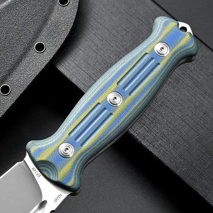 Eafengrow EF149 Fixed Blade Knife N690 Steel Blade Colorful G10 Handle Full Tang EDC Straight Knife for Hunting Camping Adventure