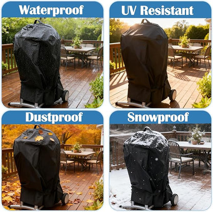Cover for CHARBROIL Patio Bistro Without Side Shelves, 600D Waterpoorf Windproof All Weather Resistant Covers for Gas/Electric Patio Bistro with Handle & Straps, Replacement for CHARBROIL Grill Cover