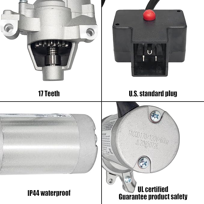 fullas 119-1952 Starter Motor for Toro 21" Power Clear Snow Thrower 621E 621ZE 621QZE 721E 721QZE Series with LC168FDS G210FDS 170FDS 212CC Engines 110V 17 Tooth Starter