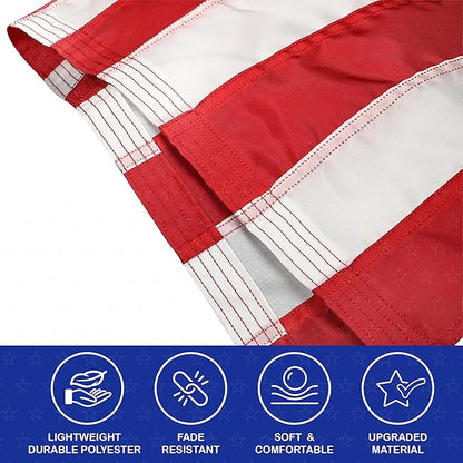Super Tough 15ft x 25ft Nylon American Flag, Made in the USA, Embroidered Stars, Sewn Stripes