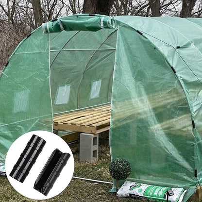 50 PCS Greenhouse Clips 3/4 inch Plastic Greenhouse Clamps 20mm Black ABS Snap Clamp Tube Clip Garden Buildings Tube Clip for Greenhouse Film Sunshade Nets Frame Shelters- Outer Ø 0.95” inner Ø 0.78”