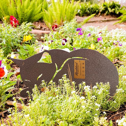 RealSteel - Garden Art Cats 3 Pack 2nd Edition - Cat Sculptures & Statues - Outdoor Yard Decorations for Cat Lovers - Zen Garden Accessories - Feline Kittens to Adorn Your Patio (Penny Vein)