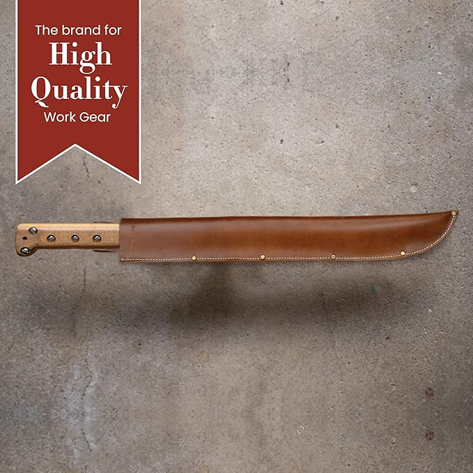 Style n Craft Machete Sheath, Full-Grain Leather Sheath for a 22” Machete, Dark Tan (98028)