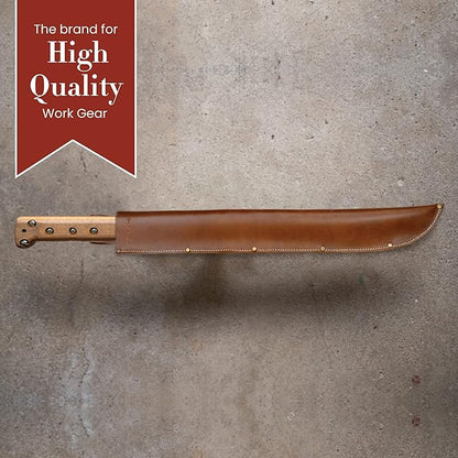 Style n Craft Machete Sheath, Full-Grain Leather Sheath for a 22” Machete, Dark Tan (98028)