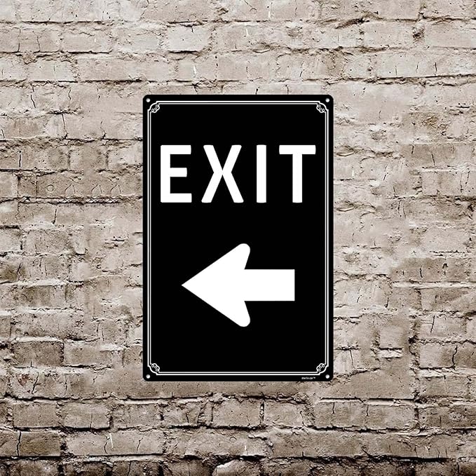 12x16"Exit Sign with Right Arrow - High-Intensity Aluminum Parking Lot Sign, Weatherproof & Fade-Resistant, Ideal for Outdoor & Indoor Use - Curbside Sign