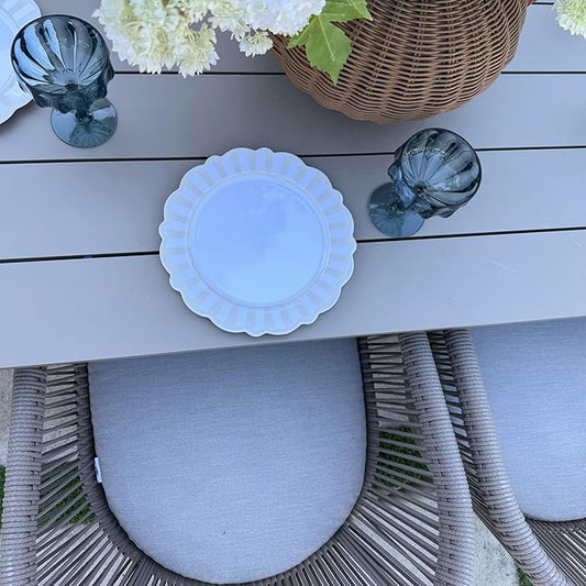 PURPLE LEAF Outdoor Dining Set for 8 All-Weather 10 Pieces Patio Aluminium Dining Oversized Table and Rope Weave Chairs Included Cushions for Backyard Indoor Kitchen Patio Furniture Set Champagne