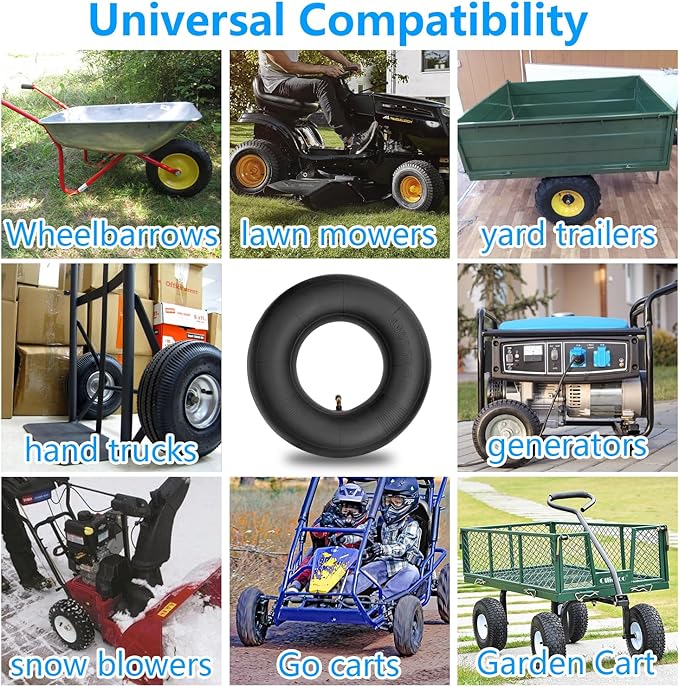 4.10/3.50-5 Inner Tube (2 PACK) with TR-87 Bent Valve Stem,Replacement for Wheelbarrows, Mowers, Hand Trucks and More 4.10-5 3.50-5 Tire and Tubes (4.10/3.50-5)