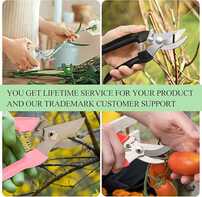 Premium garden shears, meperez pruning scissors gardening tools, pruners for flower, bushes, rose and fruit tree, use for florist, yard and orchard the plant clippers, sharp steel anvil snips
