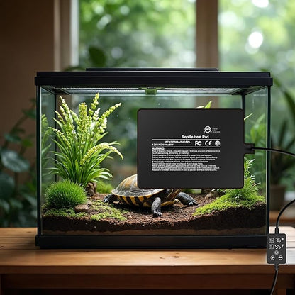 Simple Deluxe 8X12 Inch 16W Reptile Heating Pad with Adjustable Thermostat Under Tank Terrarium Heating Mat for Turtles, Lizards, Frogs, and Other Reptiles, 2 Pack