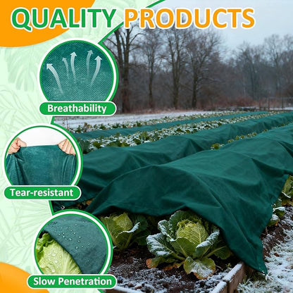 Green Plant Covers Freeze Protection, 10 x 30 ft - 2 oz/yd² Frost Cloths for Outdoor Plants, Tree Covers Freeze Protection, Winter Garden Blanket, Sun Cover for Plants for Greenhouse, Vegetables