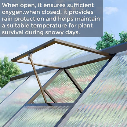 6 x 4 FT Greenhouse for Outdoors,Aluminum Large Walk-in Greenhouse,Dark Gray