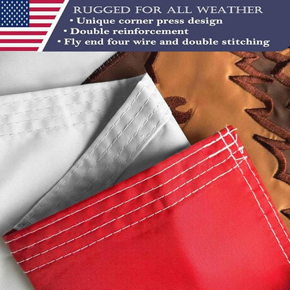 Double Sided Embroidery Californian State Flag 2x3 Outdoor Made In USA- Heavy Duty 340D Great Nylon Californian CA Flags Banners with 2 Brass Grommets