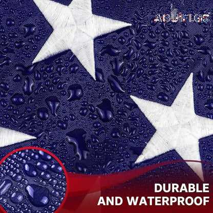 American Flag 3x5 Ft for Outside, Heavy Duty Nylon US Flag for High Wind, Durable Embroidered Stars, Sewn Stripes, Brass Grommets, Fade Resistant Waterproof USA Flags