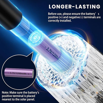 HIGH-Power 2-in-1 Warm&Cold,8 Pack Super Bright Solar Lights Outdoor IP65 Waterproof,3000/12000K Pathway Lights,Up to 28 Hrs for Yard,Patio,Landscape,Sidewalk,Driveway,Lawn