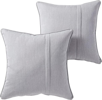 Greendale Home Fashions Sunbrella 20" Square Outdoor Throw Pillow with Removable Cover (Set of 2), Canvas Granite 2 Count
