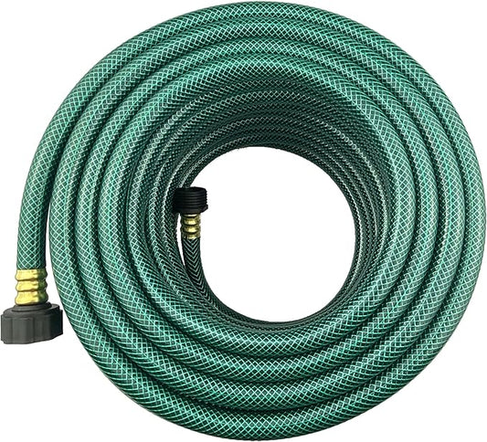 PVC Garden Hose 1/2 Inch, Flexible Water Hose with Male and Female Fittings, No Leaking, Heavy Duty, for Household, Outdoors, Lawns, Patio (75 FT, Green, Plastic Fittings)