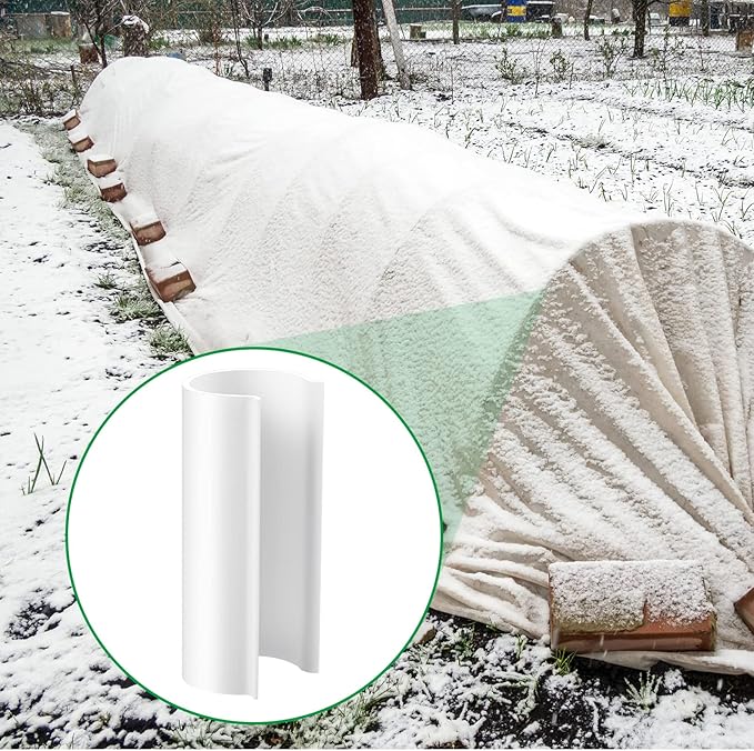 Jetec 128 Pieces PVC Pipe Clips Covers 2.4 Inches Long Greenhouse Clamps for Netting for Greenhouses Garden Shelters Bird Protection(For 1 Inch PVC Pipe,White)