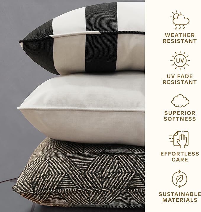 Honeycomb Outdoor Lumbar Pillow 2-Pack, 22 x 12, Hampton Texture Navy Throw Pillows for Patio Furniture