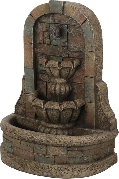 Merax 29" High Roman Tier Fountain, Outdoor Weather-Resistant Floor Fountain, Classic Design for Garden Patio Yard, Stone Gray