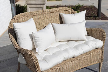 RSH DECOR: Sunbrella Pillow Covers Set of 2 | Covers Only - 26" x 16" | Outdoor Lumbar Pillow Covers Crafted with Sunbrella Performance Fabric | Canvas White