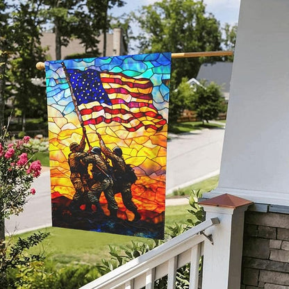 4th of July Garden Flag Independence Day Decorations Vertical Double Sided Outdoor Yard Flags 12.5x18 Inch Burlap Banners for House Lawn