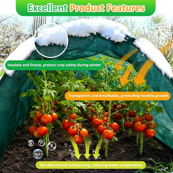 Green Plant Covers Freeze Protection, 10 x 30 ft - 2 oz/yd² Frost Cloths for Outdoor Plants, Tree Covers Freeze Protection, Winter Garden Blanket, Sun Cover for Plants for Greenhouse, Vegetables